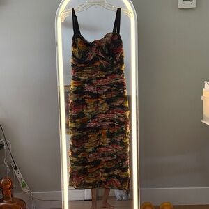 Dolce & Gabbana Multicolor Ruched Midi Dress